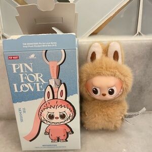 Authentic Pop Mart The Monsters Pin for Love Labubu Plus Pendant Letter S